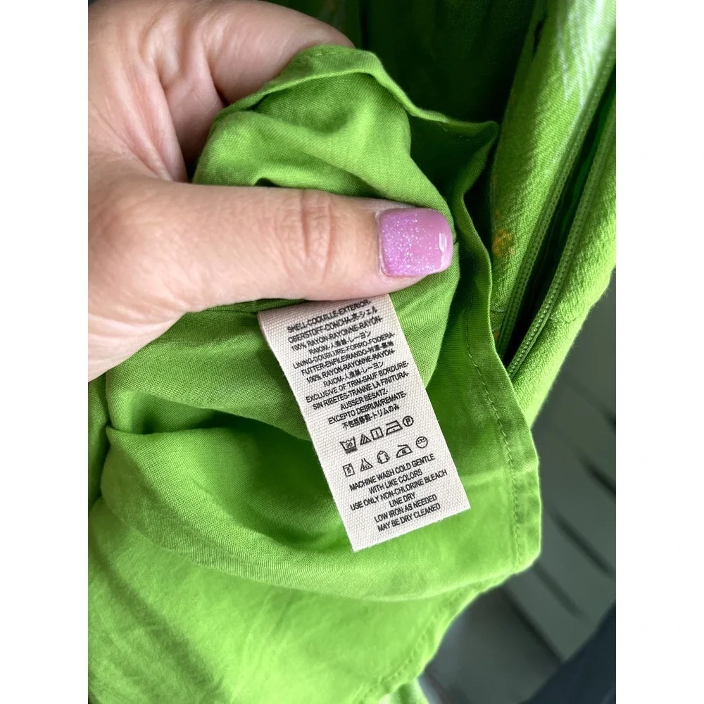 Free People Women's Green Print Retro Midi Dress Size 0